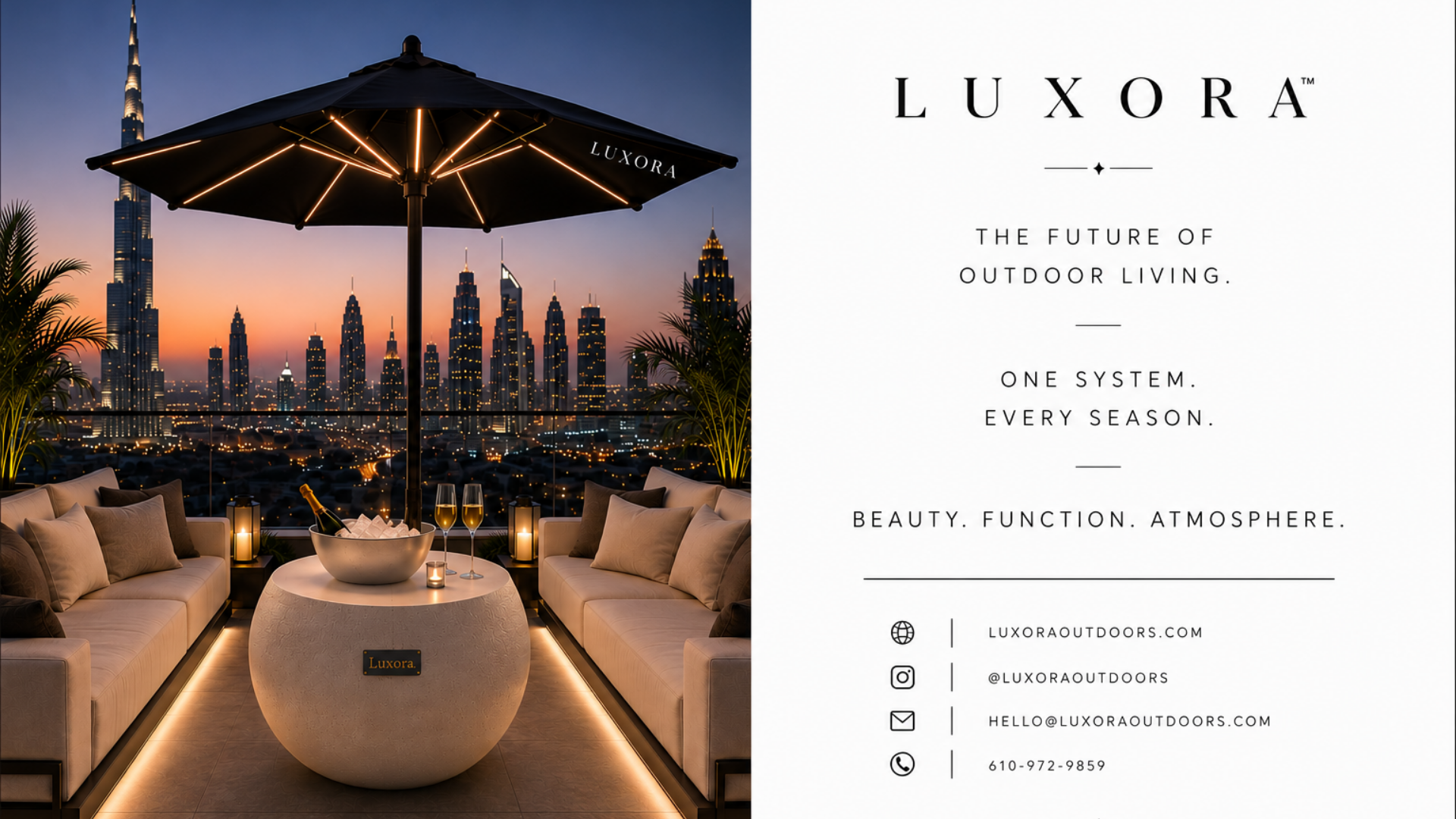 The Signature™ Luxury Fiberglass Planter + Hidden Umbrella Base